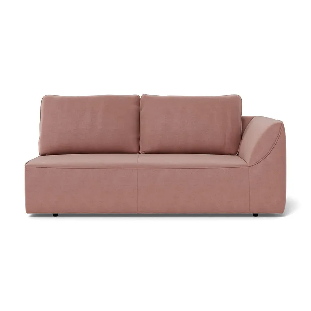 L-Shaped 3-Seater Sofa Unit - Blue, Boucle Velvet