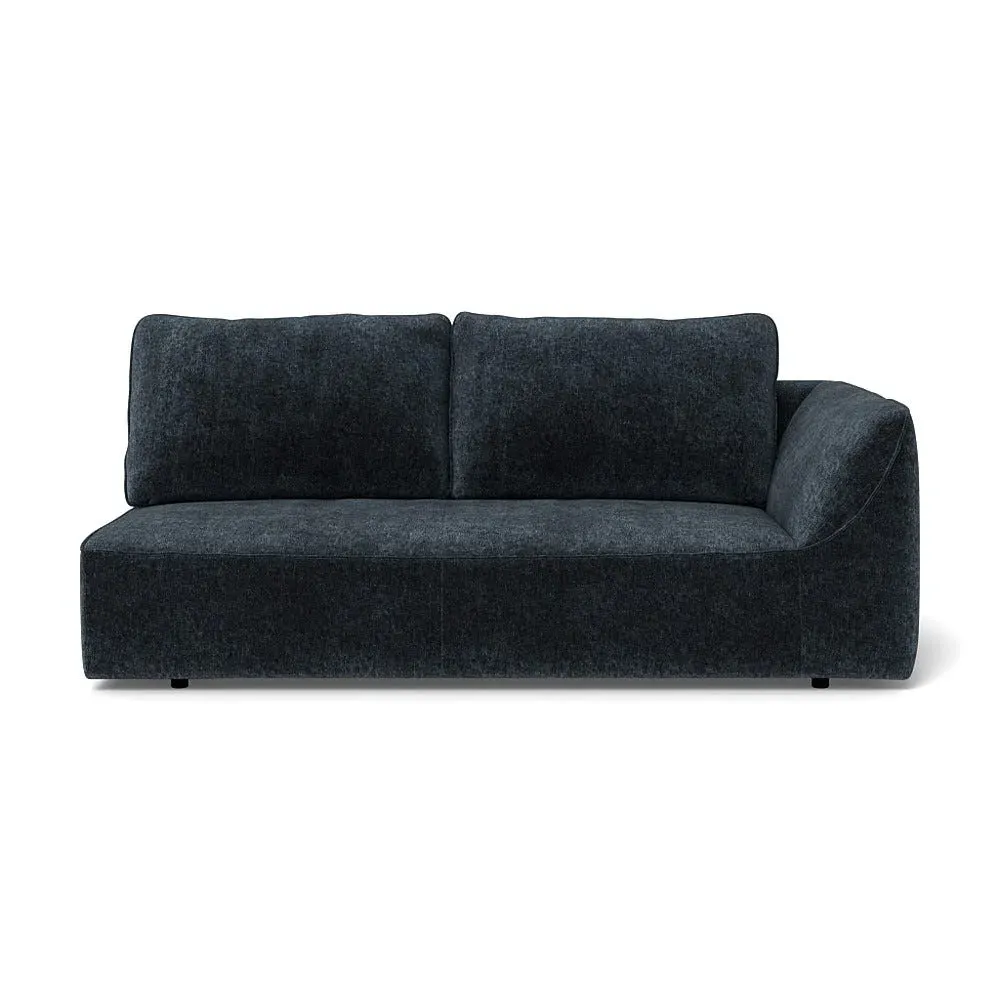 L-Shaped 3-Seater Sofa Unit - Blue, Boucle Velvet