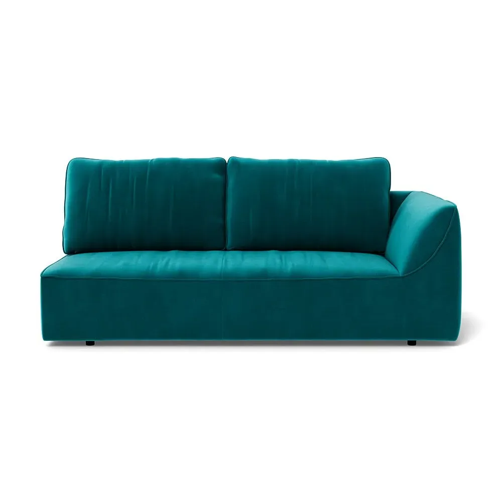 L-Shaped 3-Seater Sofa Unit - Blue, Smart Velvet