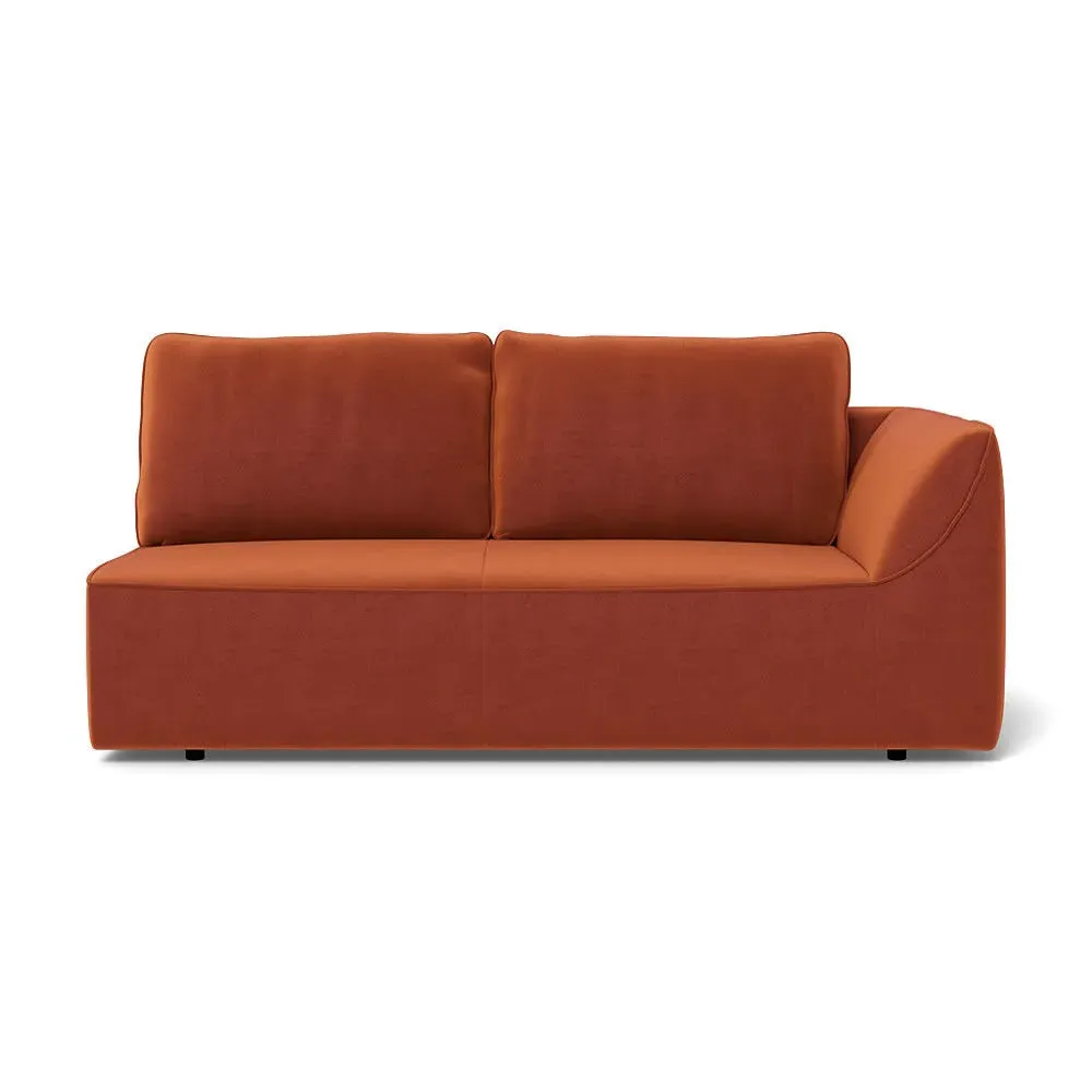 L-Shaped 3-Seater Sofa Unit - Brown, Cotton Velvet