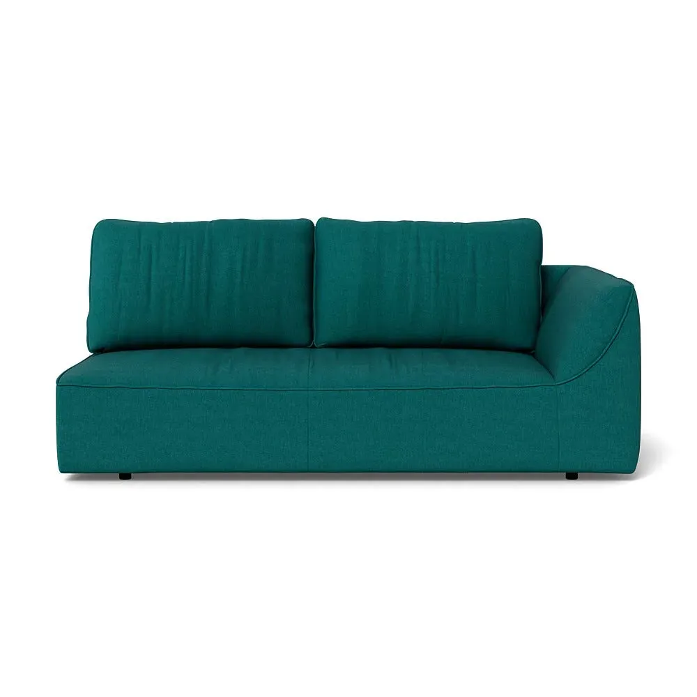 L-Shaped 3-Seater Sofa Unit - Green, Cotton