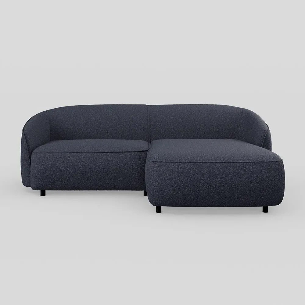 L-Shaped Chaise Sofa LHF - Blue, Boucle image
