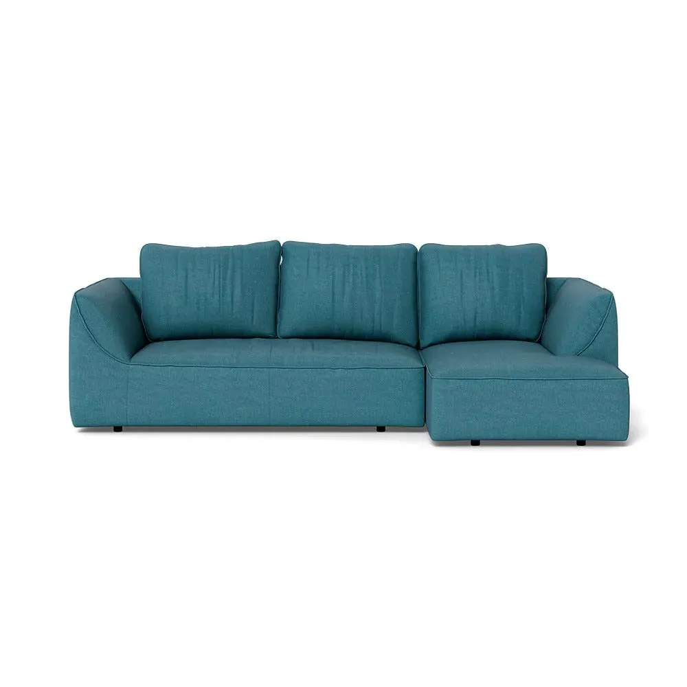 L-Shaped Corner Chaise Sofa - Cadet, Brushed Cotton image