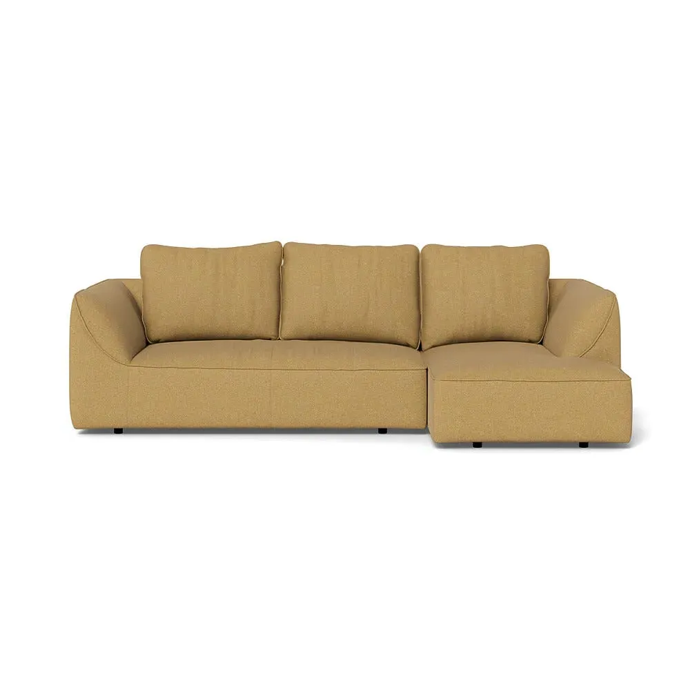 L-Shaped Corner Chaise Sofa - Citrine, Boucle Tweed