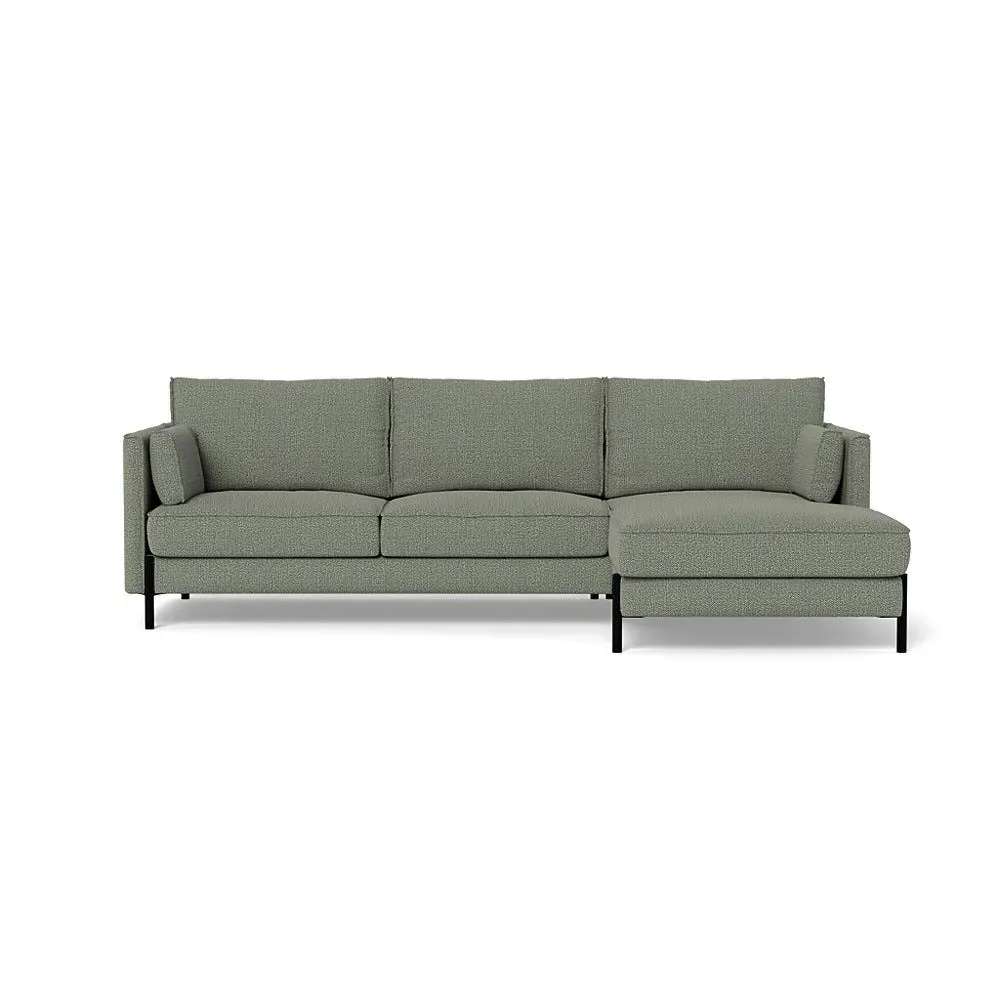 L-Shaped Corner Chaise Sofa - Grey, Boucle