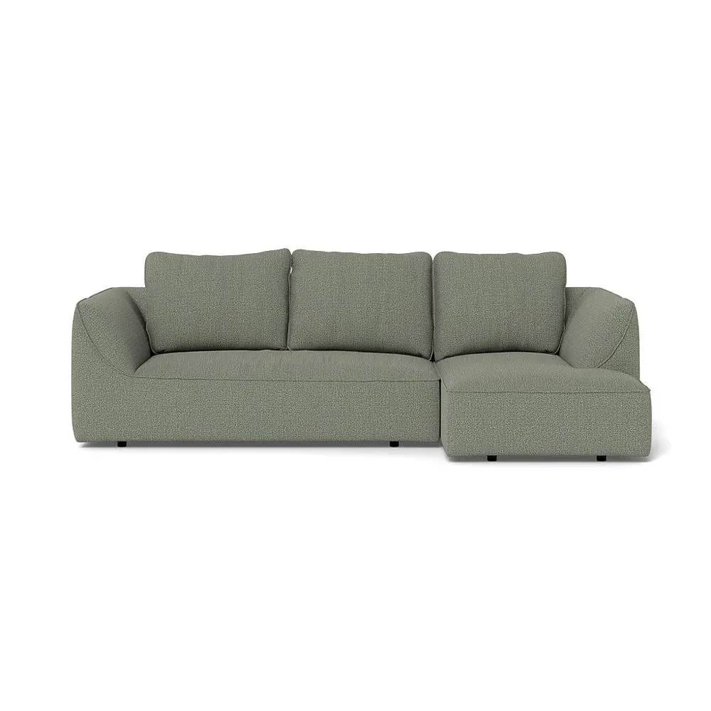 L-Shaped Corner Chaise Sofa - Lapis, Boucle Tweed