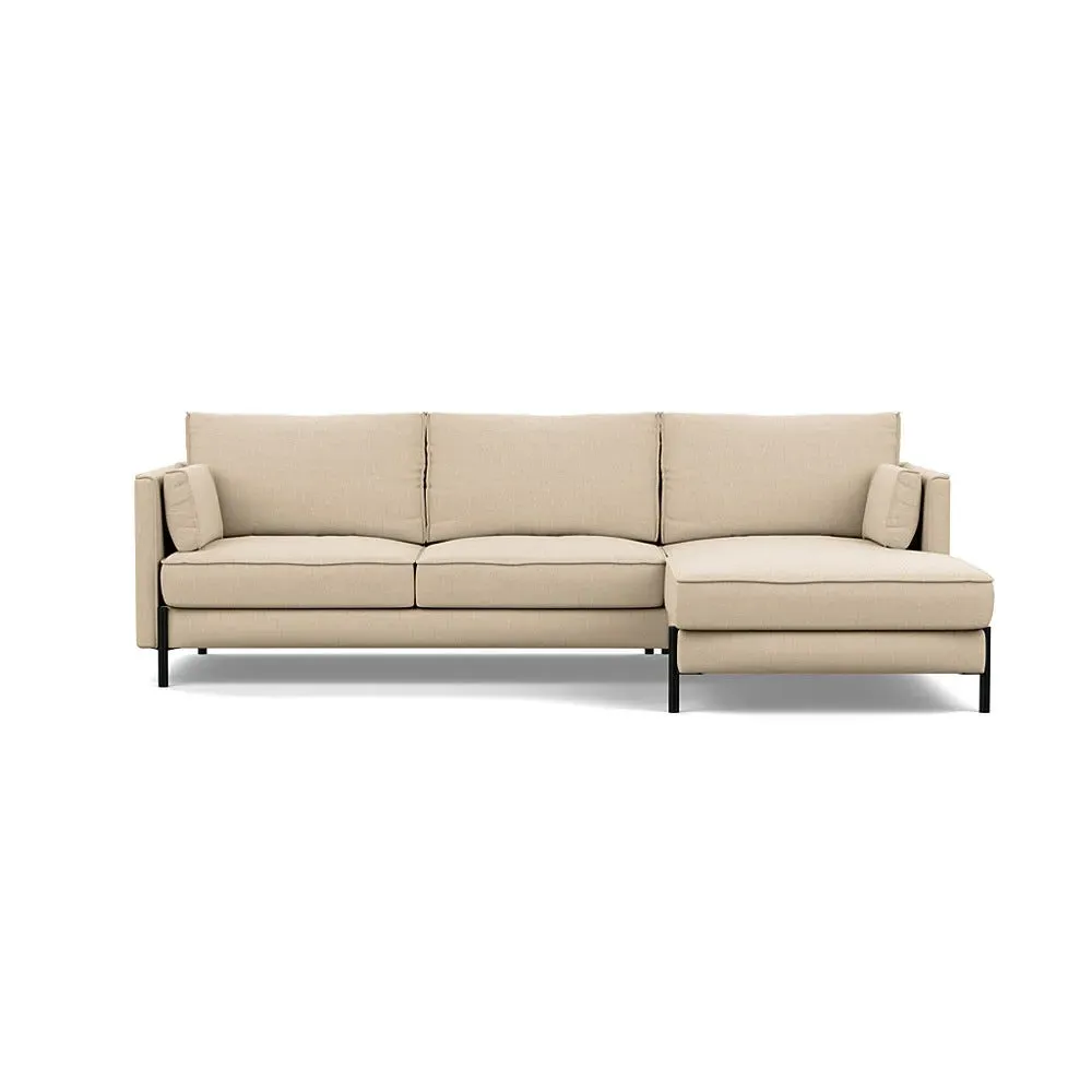 L-Shaped Corner Chaise Sofa - Natural, Cotton