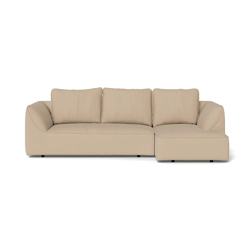L-Shaped Corner Chaise Sofa - Natural, Linen-Cotton