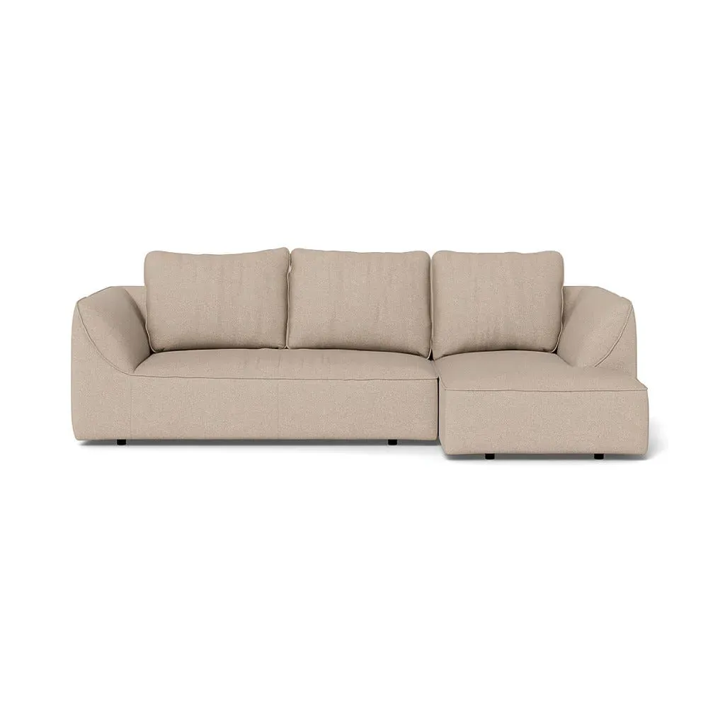 L-Shaped Corner Chaise Sofa - Pearl, Boucle Tweed