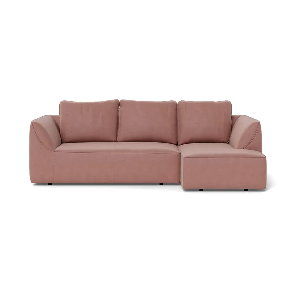 L-Shaped Corner Chaise Sofa - Petrol, Smart Velvet