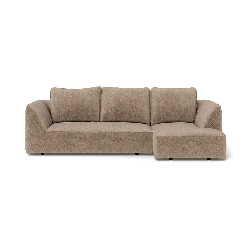 L-Shaped Corner Chaise Sofa - Rocky, Boucle Velvet