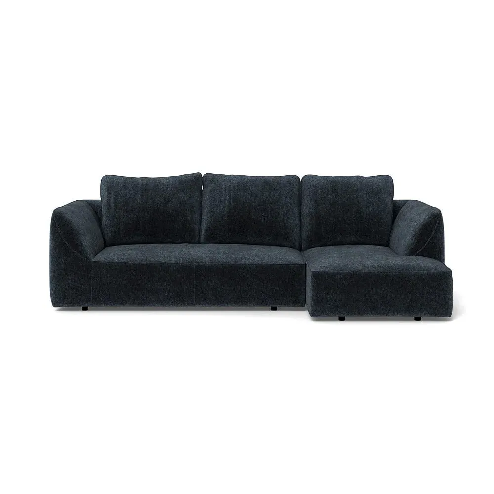 L-Shaped Corner Chaise Sofa - Space, Boucle Velvet