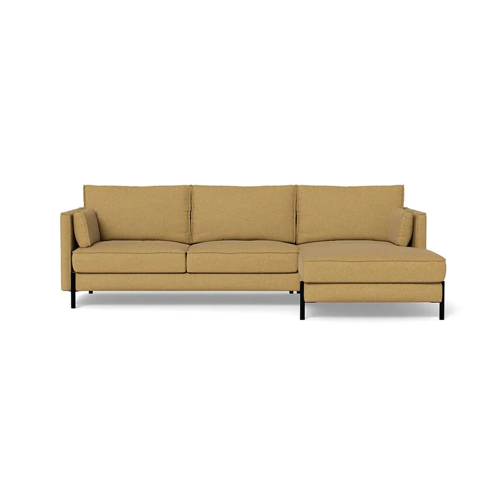 L-Shaped Corner Chaise Sofa - Yellow, Boucle