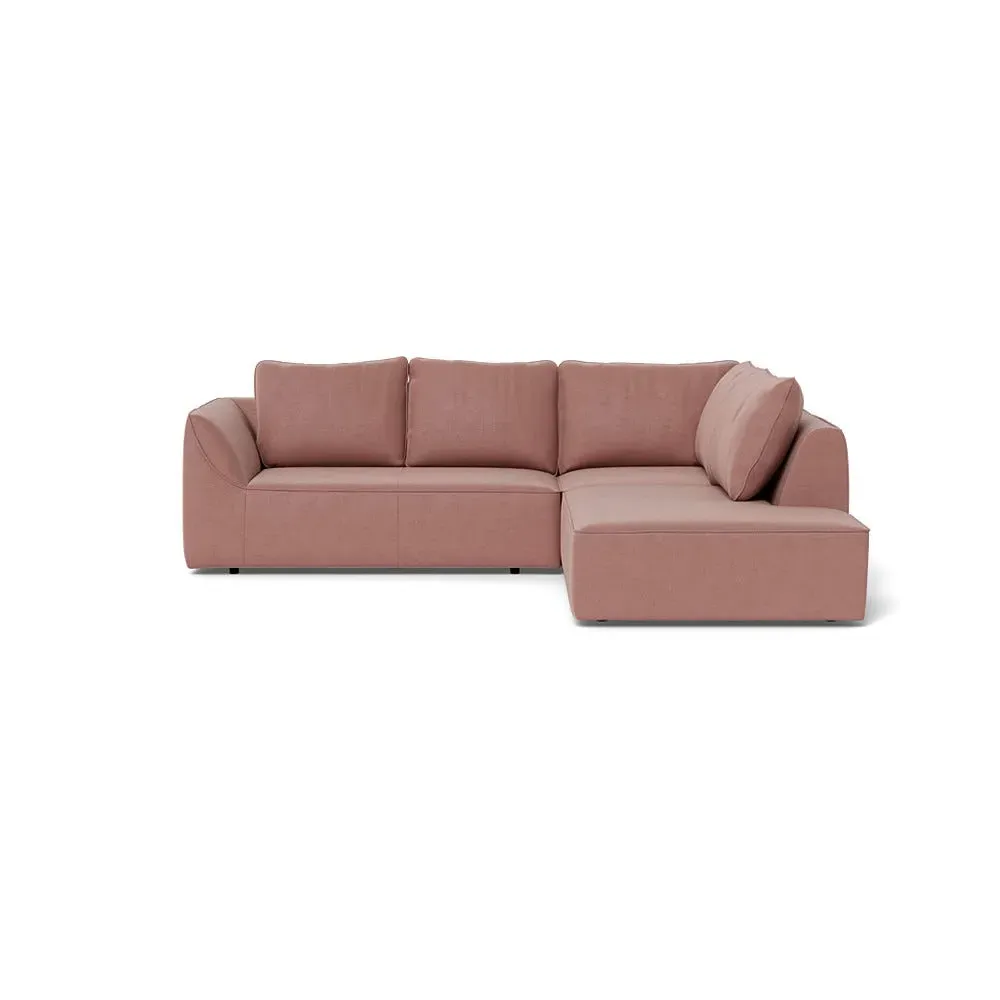 L-Shaped Corner Sofa - Brown, Cotton Velvet