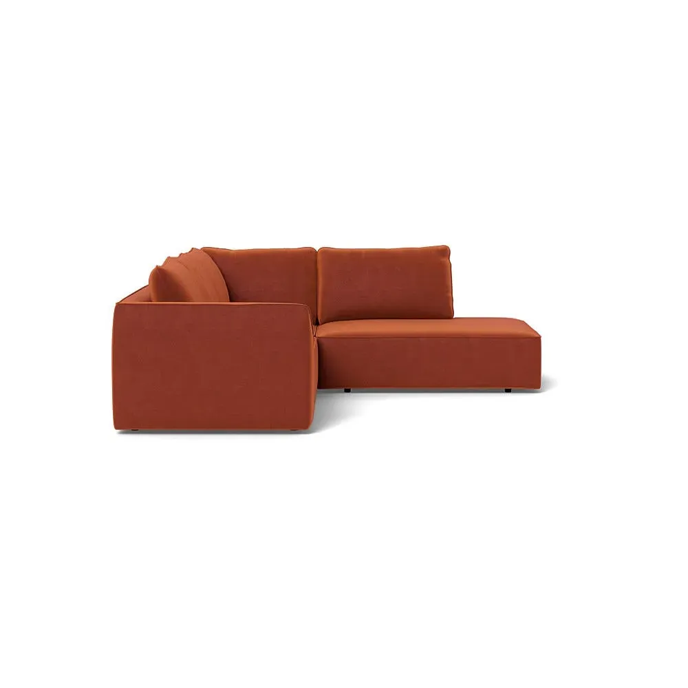 L-Shaped Corner Sofa - Brown, Cotton Velvet