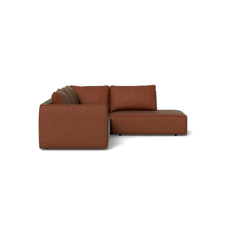 L-Shaped Corner Sofa - Brown, Smart Luxe Velvet