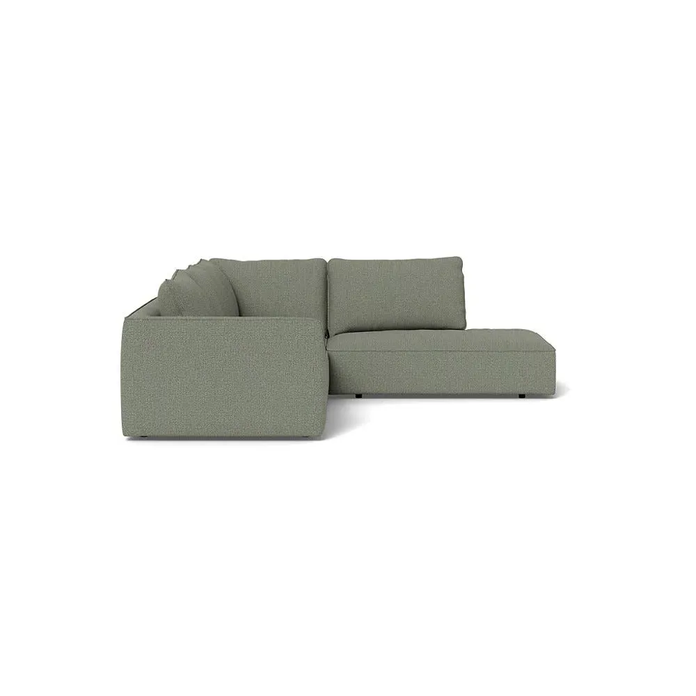 L-Shaped Corner Sofa - Grey, Boucle Tweed