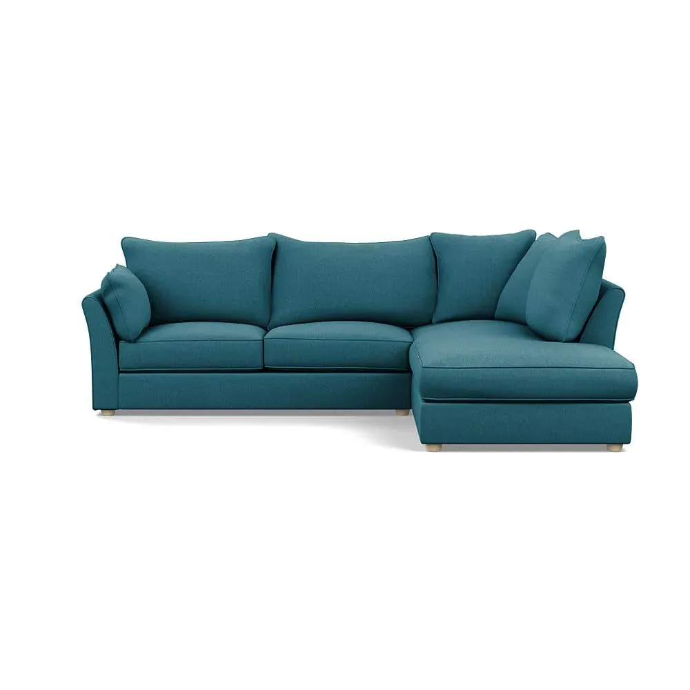 L-Shaped Corner Sofa Left Facing - Blue, Cotton image