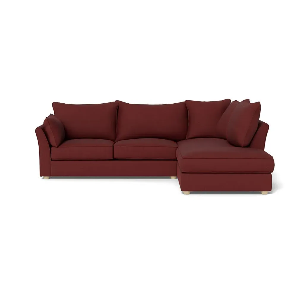 L-Shaped Corner Sofa Left Facing - Red, Linen