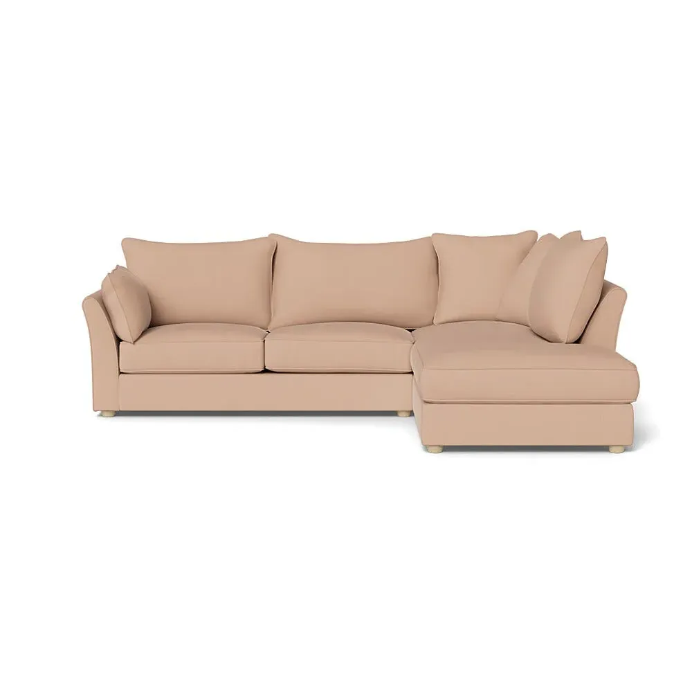 L-Shaped Corner Sofa Left Hand Facing - Pink, Linen image