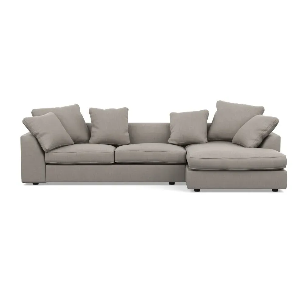 L-Shaped Corner Sofa with Chaise - Natural, Fabric