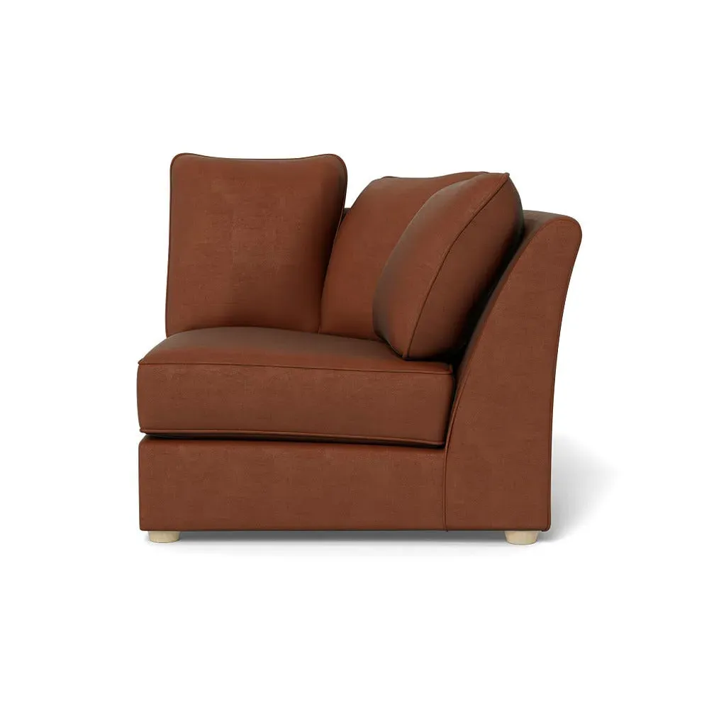 L-Shaped Corner Unit - Brown, Velvet