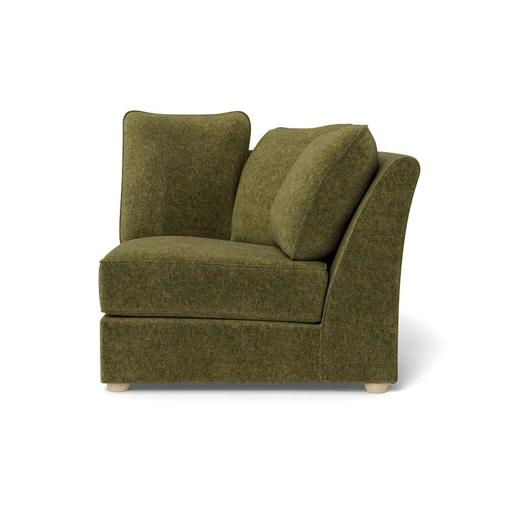 L-Shaped Corner Unit - Green, Velvet