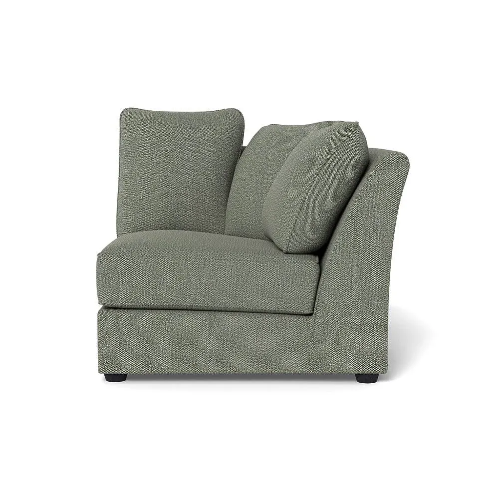 L-Shaped Corner Unit Left Hand - Grey, Boucle