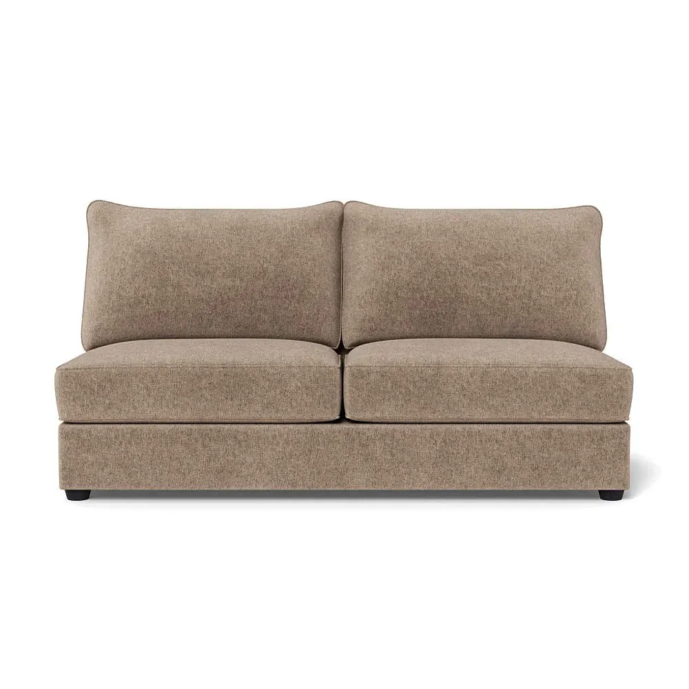 Large Armless Sofa Unit - Black, Boucle