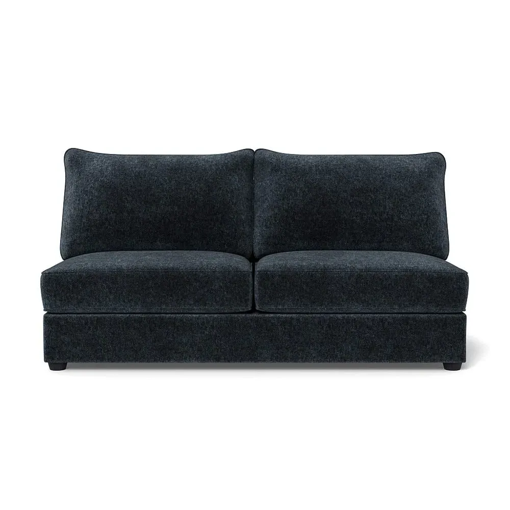 Large Armless Sofa Unit - Blue, Boucle