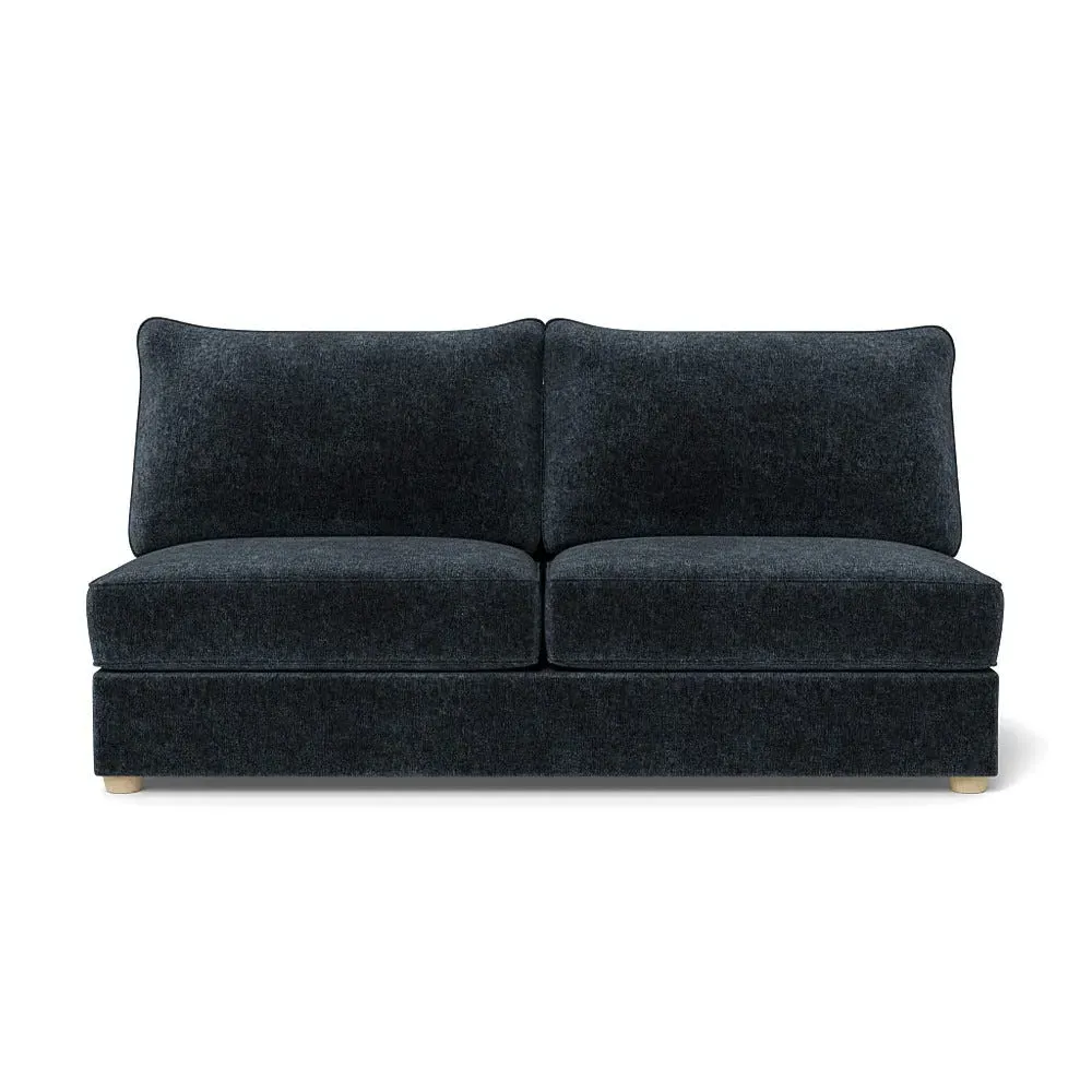 Large Armless Sofa Unit - Blue, Boucle