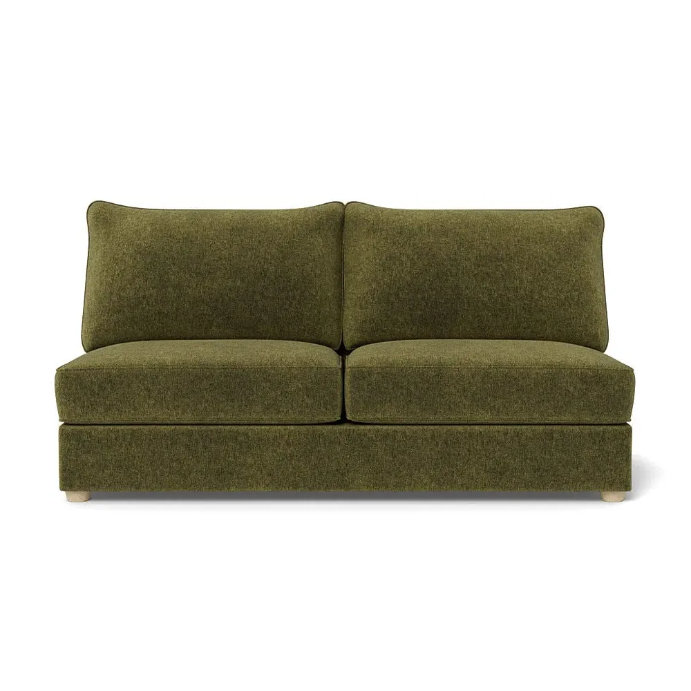 Large Armless Sofa Unit - Green, Boucle