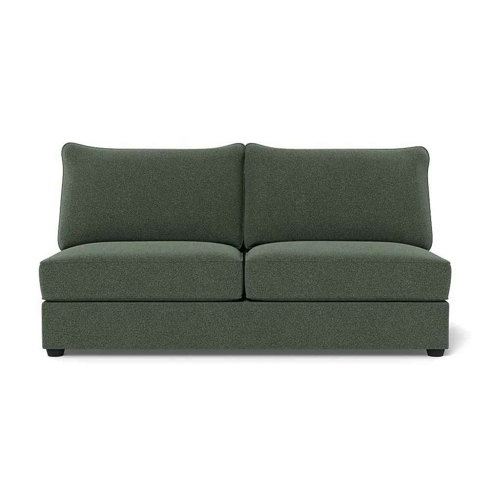 Large Armless Sofa Unit - Green, Boucle