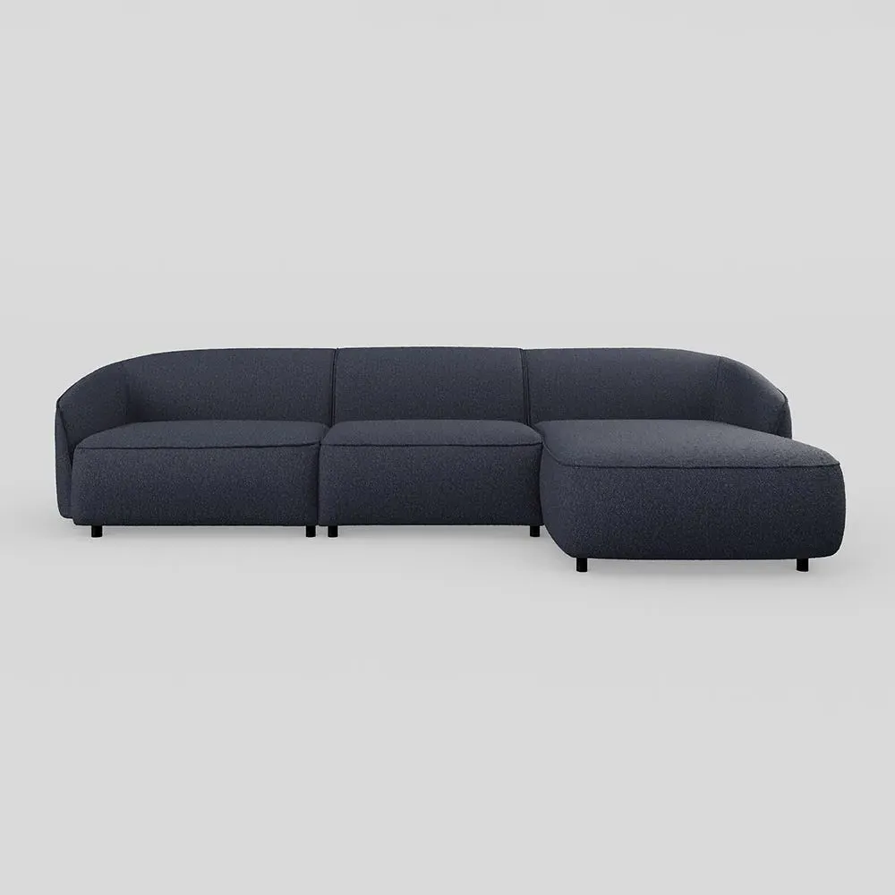 Large Chaise Sofa LHF - Blue, Boucle image