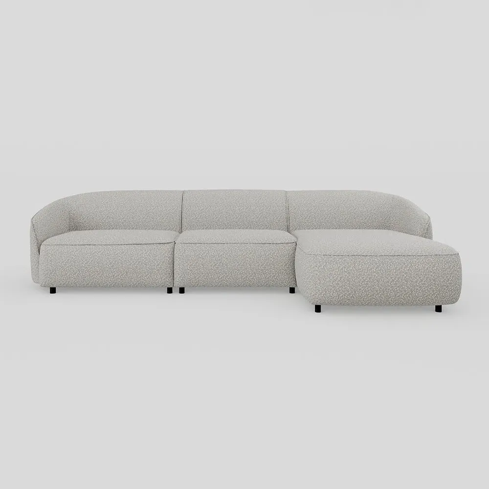 Large Chaise Sofa LHF - Cream, Boucle
