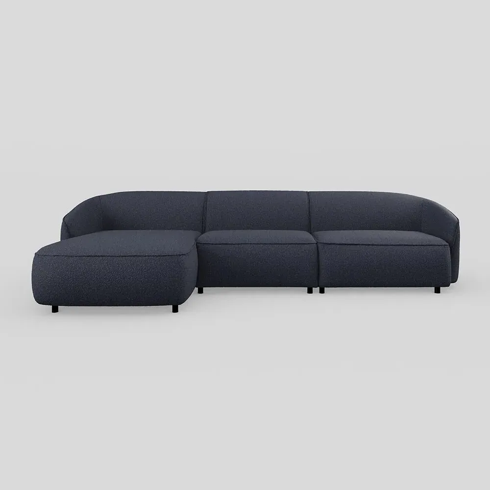 Large Chaise Sofa RHF - Blue, Boucle image