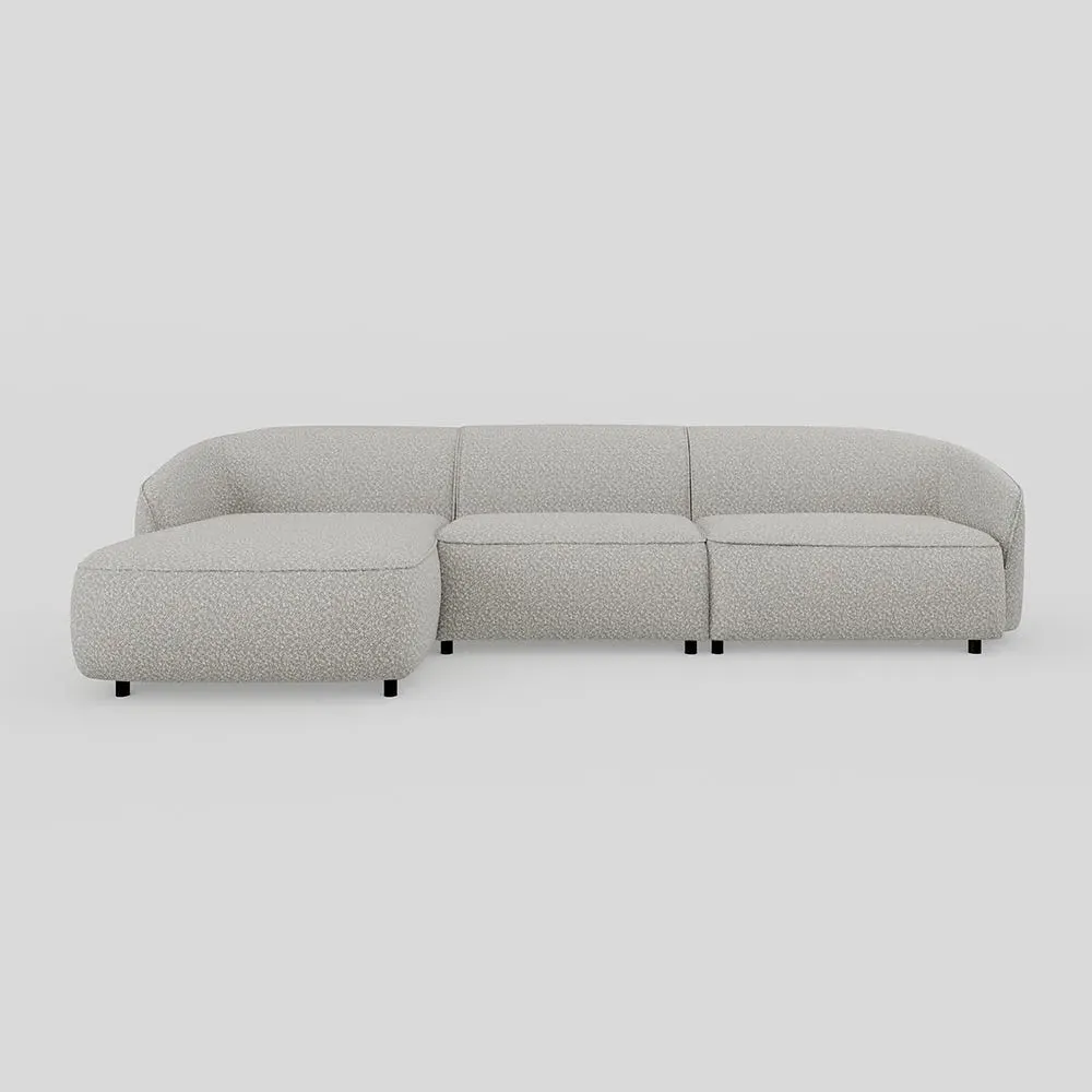 Large Chaise Sofa RHF - Cream, Boucle