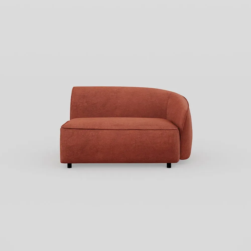 Large Corner Module LHF - Orange, Velvet