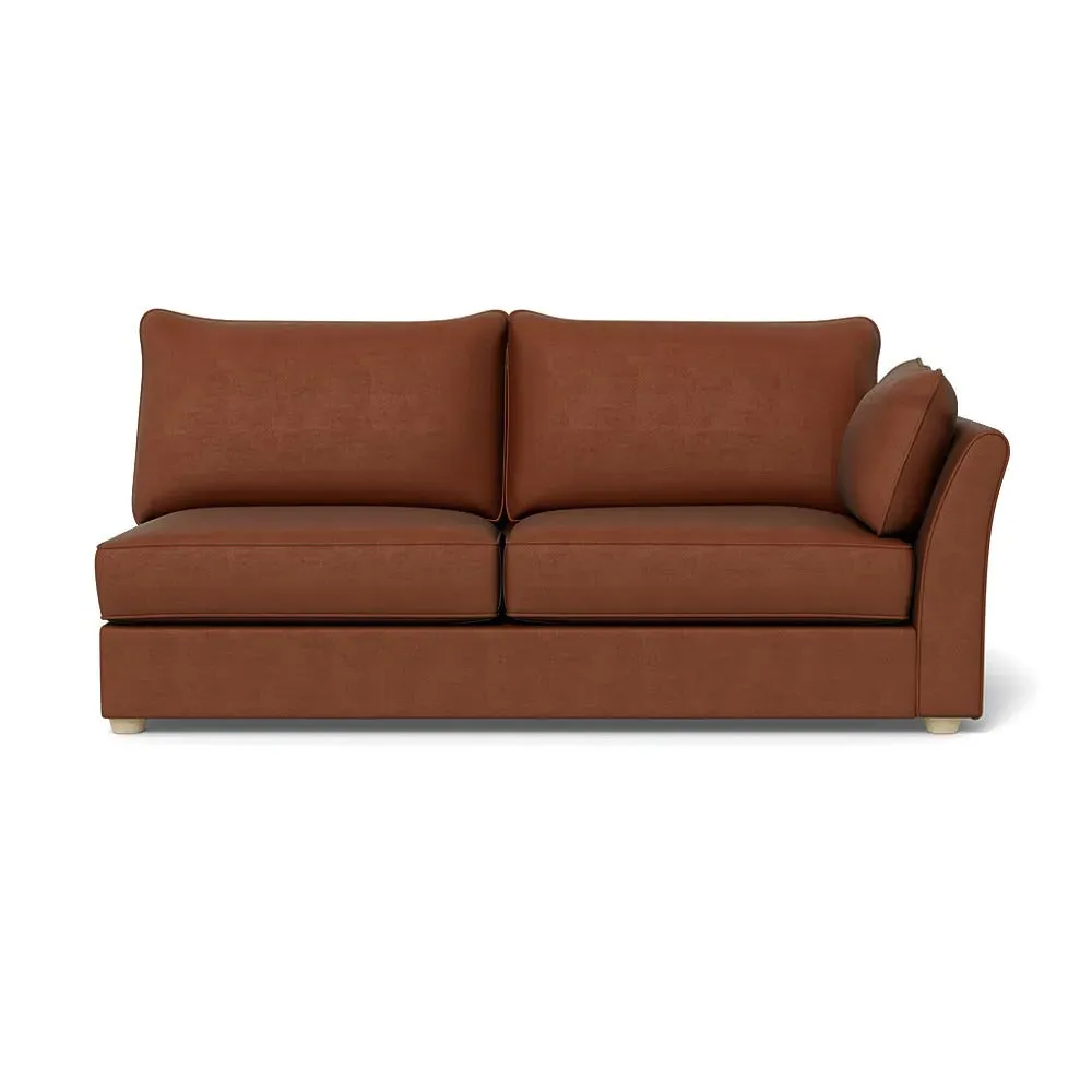 Large Corner Sofa Left Hand Facing - Brown, Velvet image