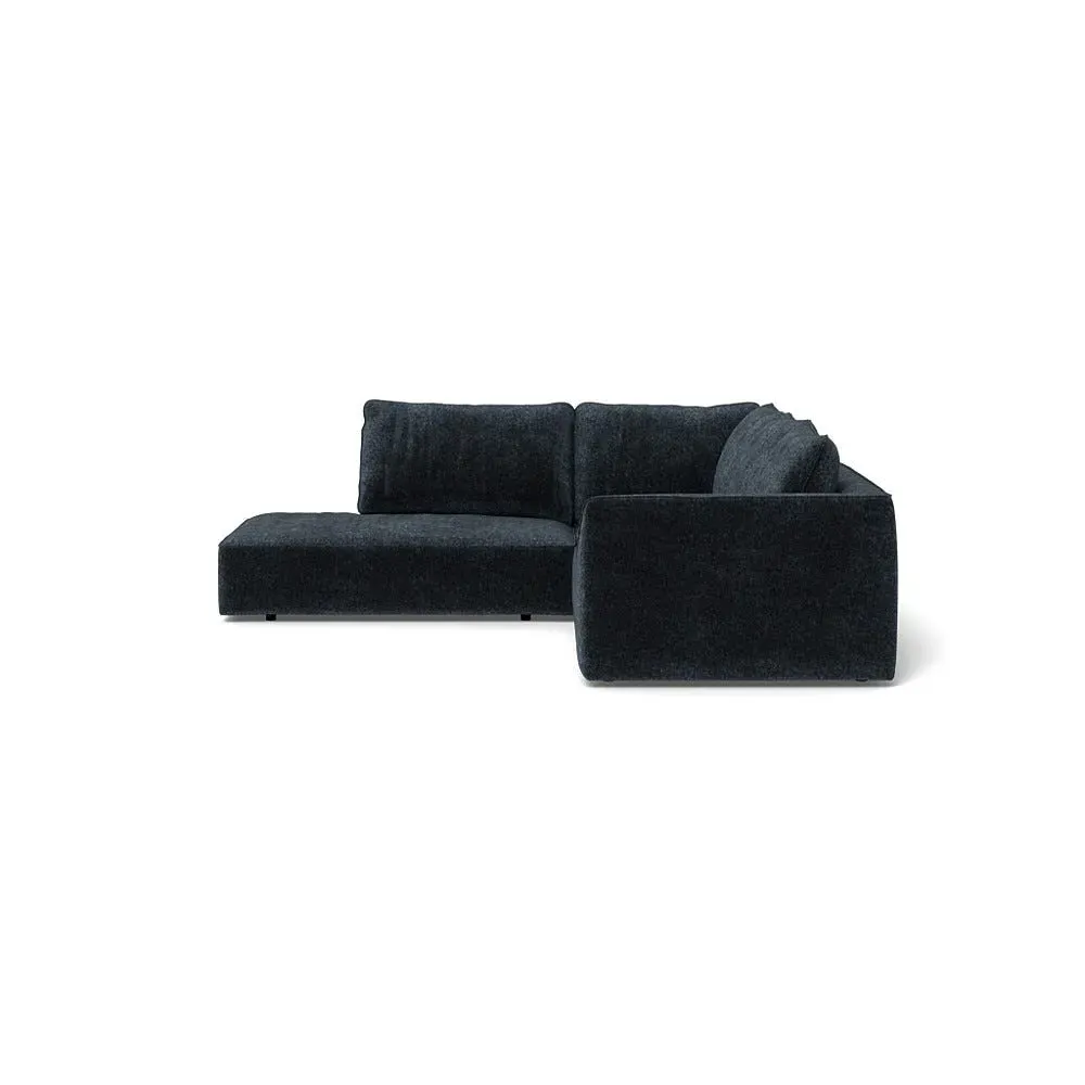 Large Corner Sofa RHF - Blue, Boucle Velvet