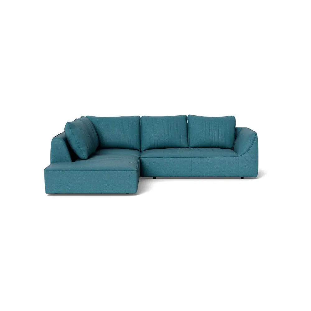 Large Corner Sofa RHF - Blue, Cotton image