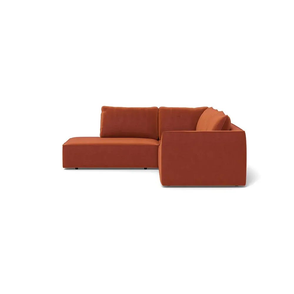 Large Corner Sofa RHF - Brown, Cotton Velvet