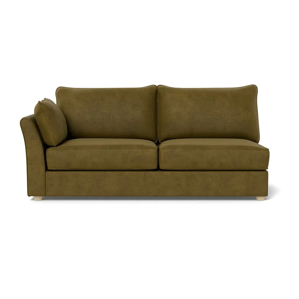 Large Corner Sofa Unit RHF - Green, Velvet