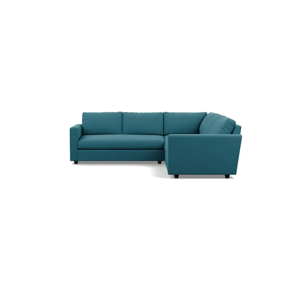 Large Corner Sofa with Cushions - Blue, Cotton image