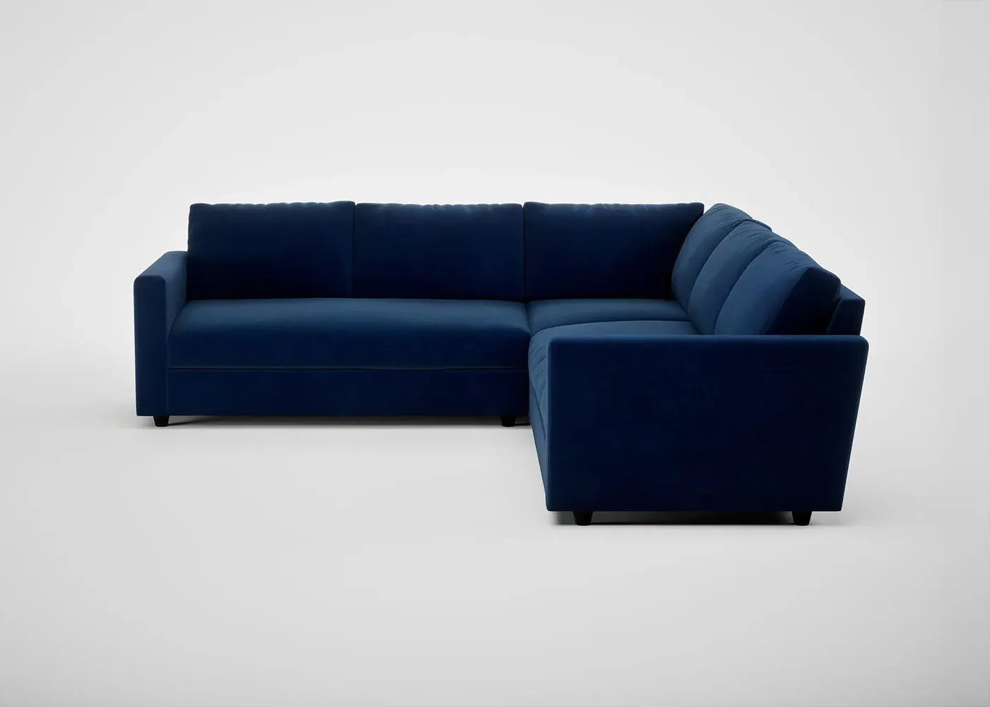 Large Corner Sofa with Cushions - Grey, Velvet