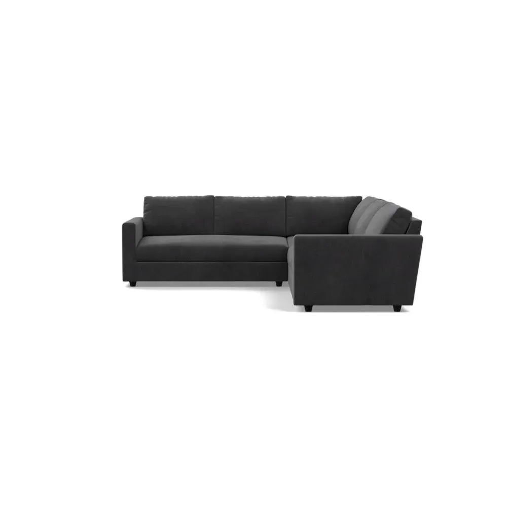 Large Corner Sofa with Cushions - Grey, Velvet