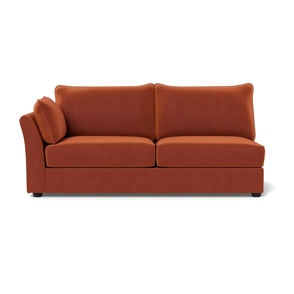 Large Curved Corner Sofa RHF - Brown, Velvet