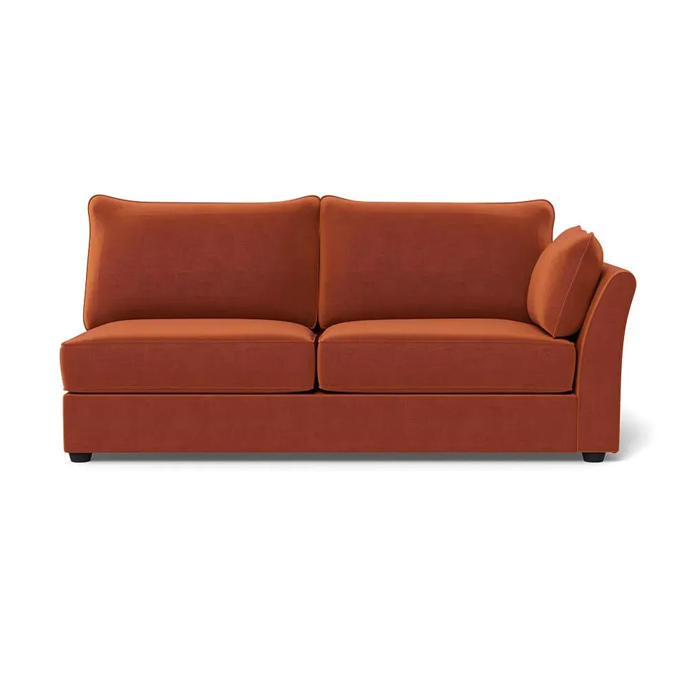 Large Curved Corner Sofa Unit - Brown, Velvet image