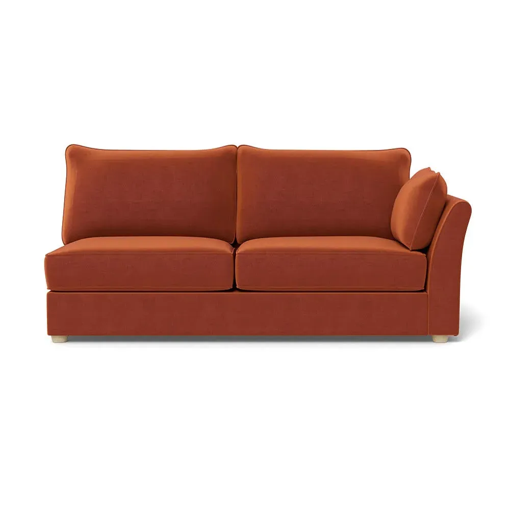 Large Curved Corner Unit LHF - Brown, Velvet image