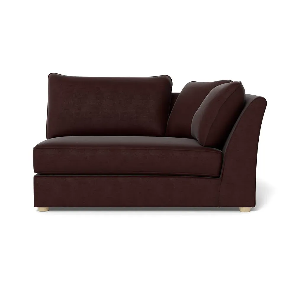 Large Curved LHF Corner Unit - Brown, Velvet